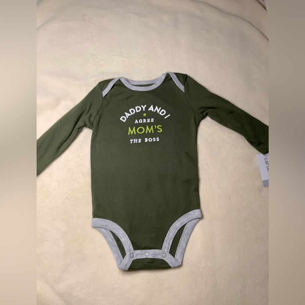 Carters Daddy and I agree moms the boss long sleeve bodysuit 9 months 9M